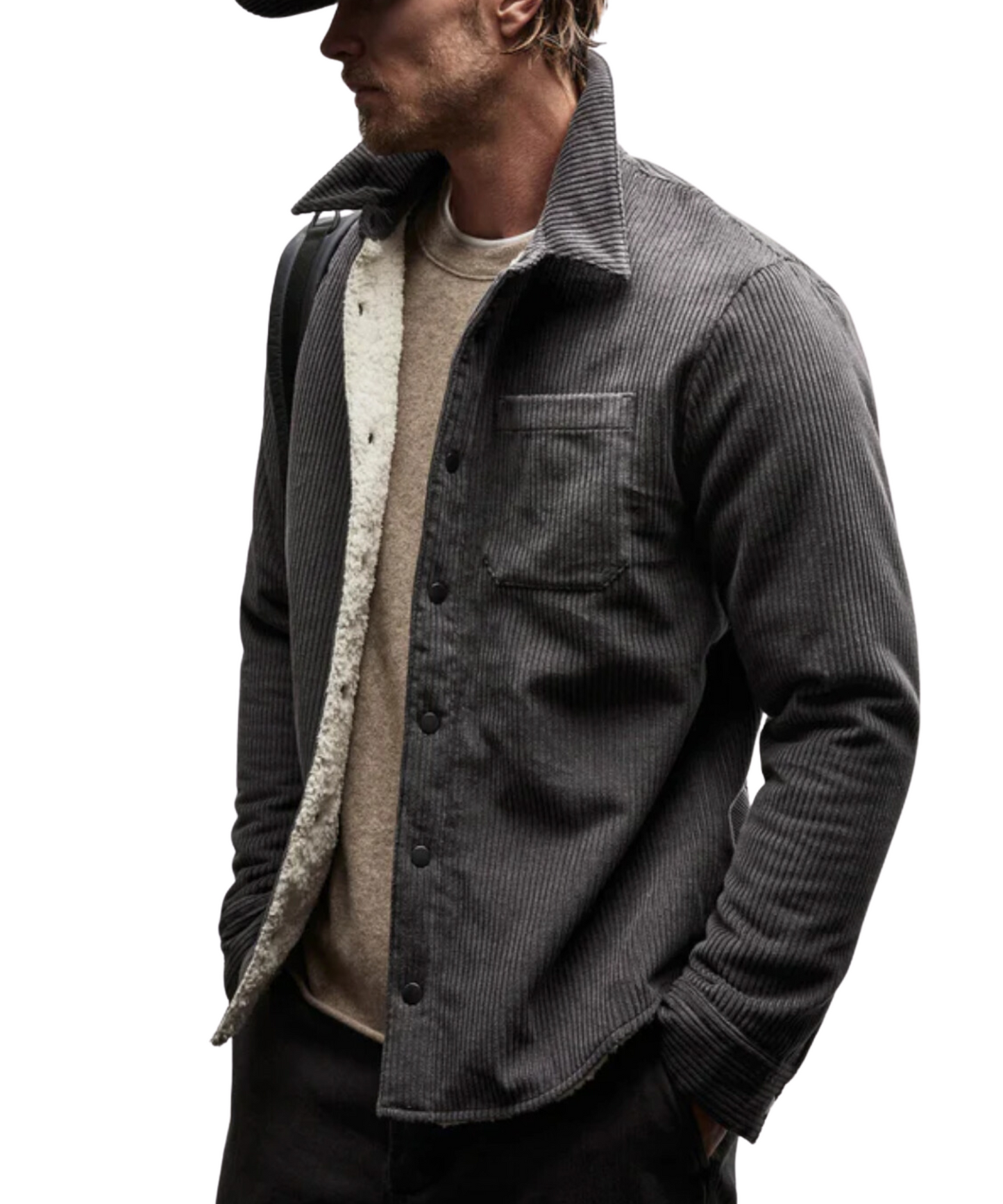 Sherpa Lined Corduroy Shirt Jacket